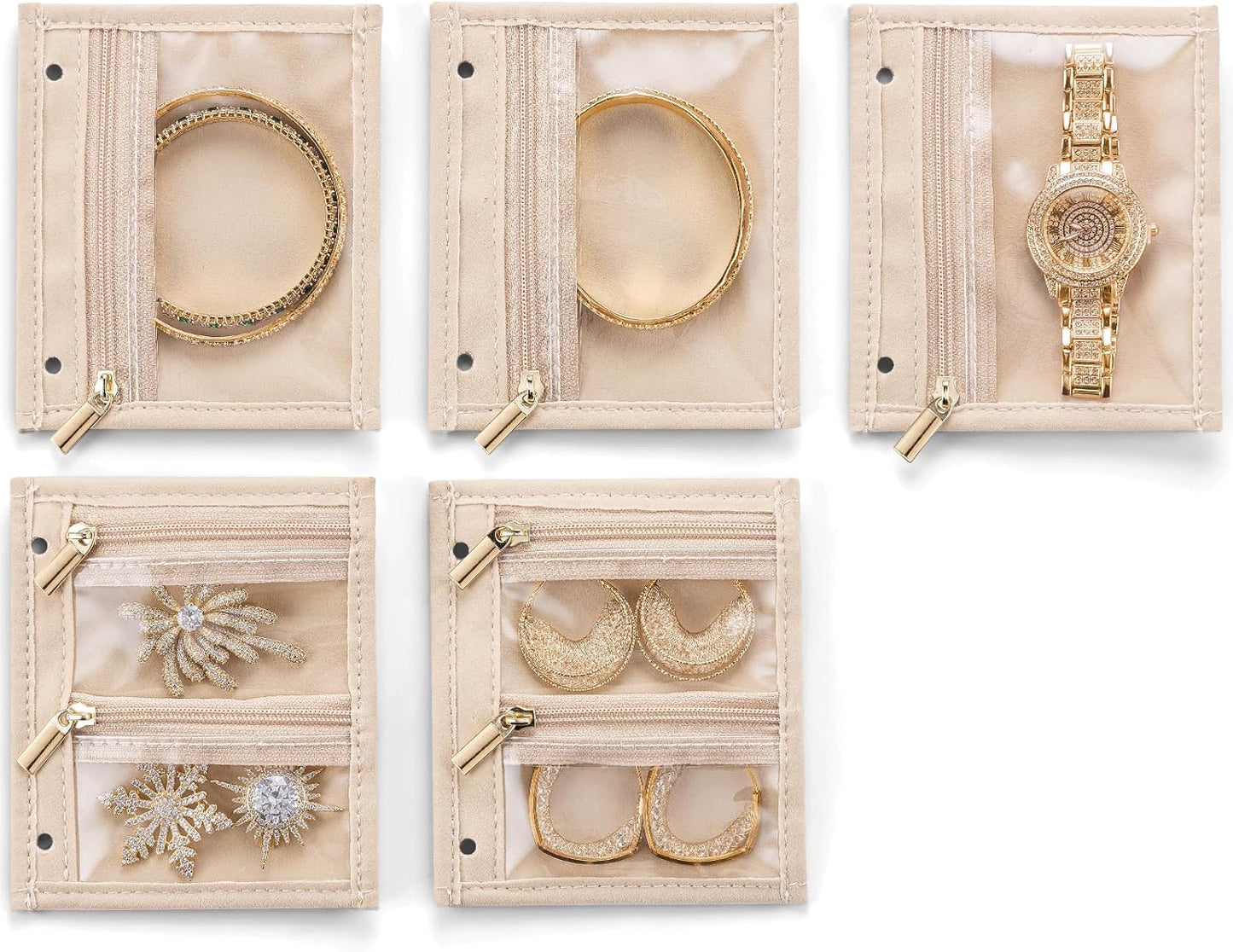 Vlando Jewelry Box for Girls Women,5 Pcs Jewelry Bags,Display Portability Jewelry Storage for Gem Diamond Necklaces Rings Earrings Bracelets(Small