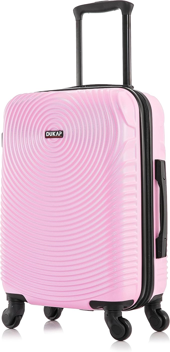 DUKAP INCEPTION Luggage with Spinner Wheels | Durable Lightweight Hardshell Suitcase, Travel Bag with Handle and Trolley, 20-Inch Carry On Small Luggage | Pink