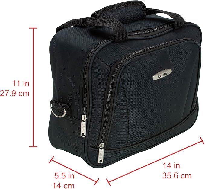 Rockland Fashion Softside Upright Luggage Set, Black/Gray, 2-Piece (14/19)