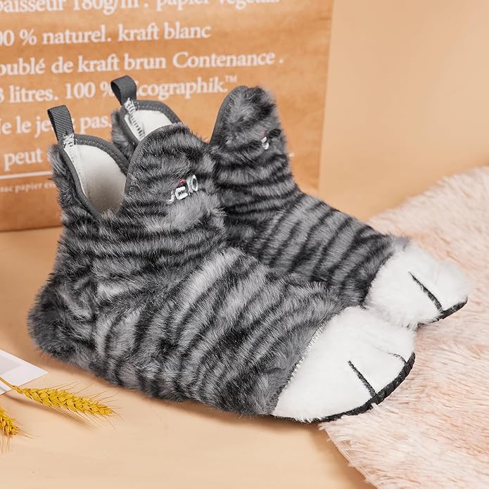 UUBARIS Bootie Slippers for Women Men Furry Warm House Sock Shoes For Indoor Outdoor Travel