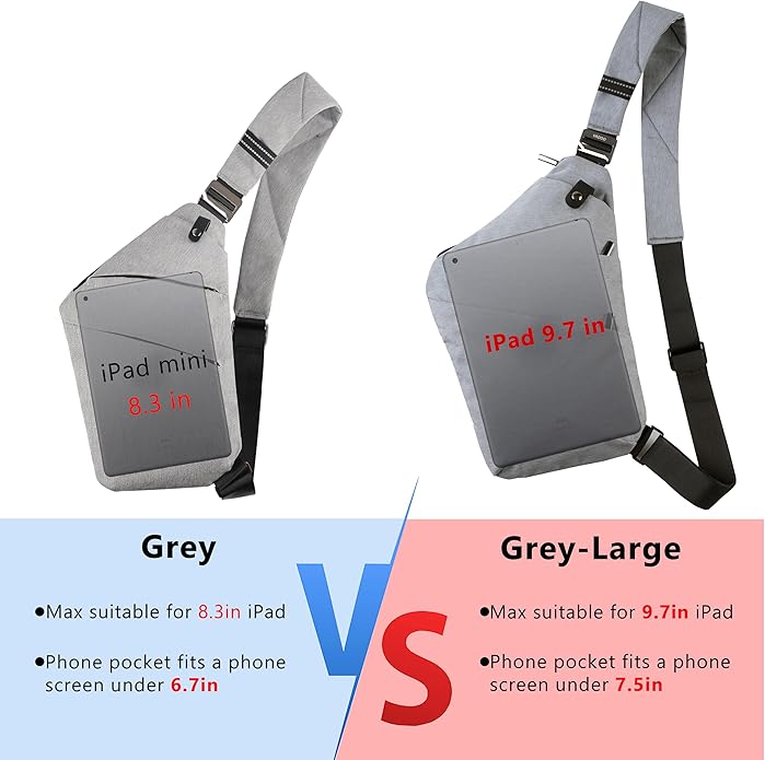 VADOO Sling Bag - Anti-theft Crossbody Shoulder Bag for Men and Women