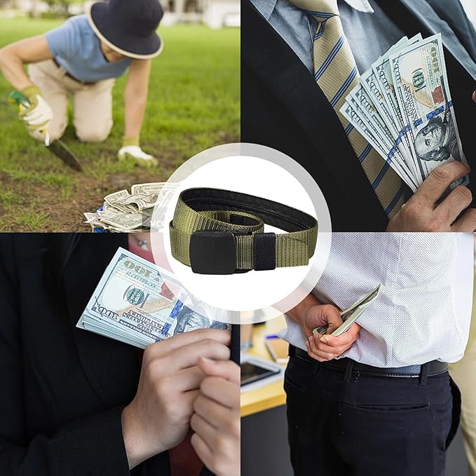 Money Waist Belt, Hidden Travel Pouch, Security Wallet with Blocking, Adjustable Strap for Documents Currency Tickets, Travel Gear, Anti Theft Belt for International Trips