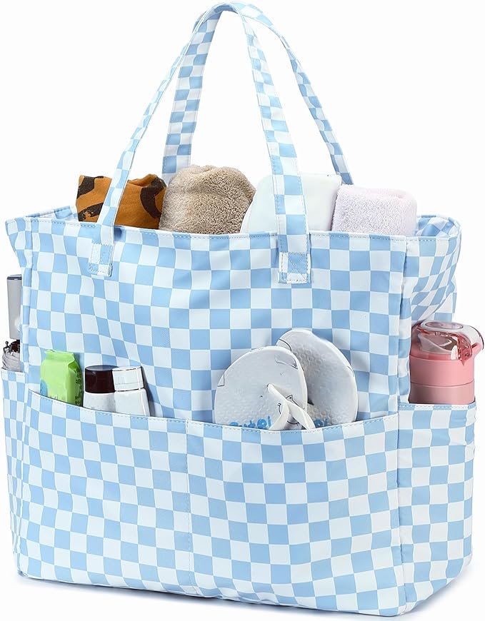 LEDAOU Beach Bag Waterproof Sandproof Women Beach Tote Pool Bag with Zipper for Swim Gym Grocery Travel with Wet Pocket | Sandproof, with Zipper, for Gym, Grocery, Travel, with Wet Pocket