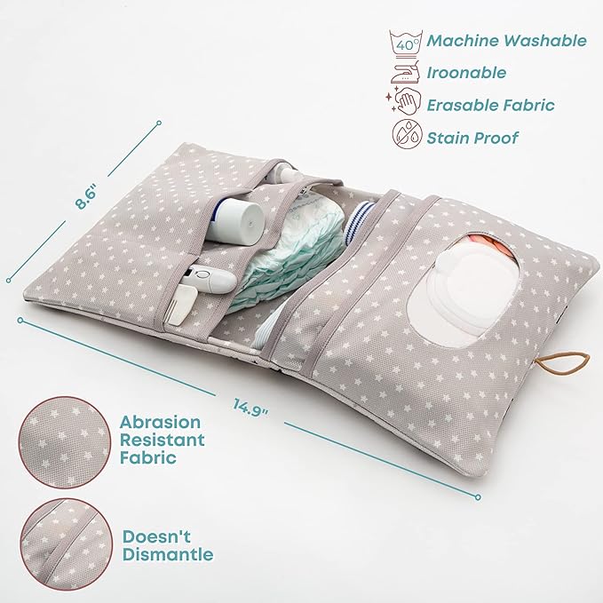 HAMUR Baby Diaper Bag Organizer – Travel-Friendly, Compact & Foldable | Stroller Pouch for Newborn Essentials – Must-Have for Boys & Girls Fox)