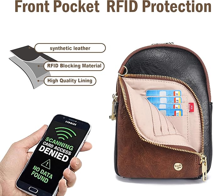 Haytijoe RFID Anti-Theft Sling Bag for Women, Small Crossbody Travel Purse with Locking Zippers, Lightweight Everyday Bag