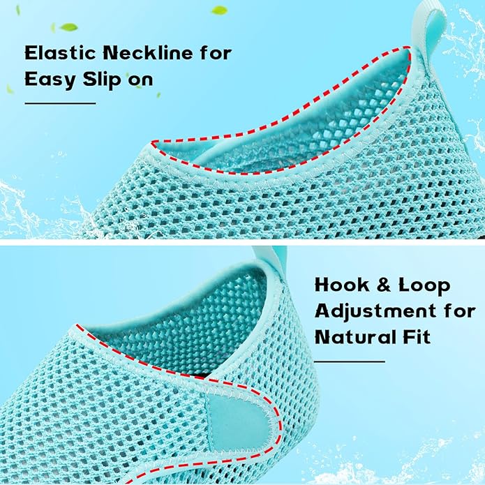 Scurtain Barefoot Water Shoes for Women Men Beach Swim Aqua Socks Summer Quick-Dry Sandals Slippers