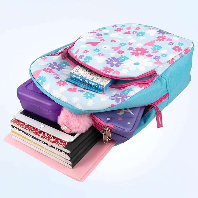 Trail maker 15 Inch Kids Backpacks for Boys & Girls | Preschool, Kindergarten, Elementary School Backpacks with Adjustable, Padded Straps (Dancing Daisies)