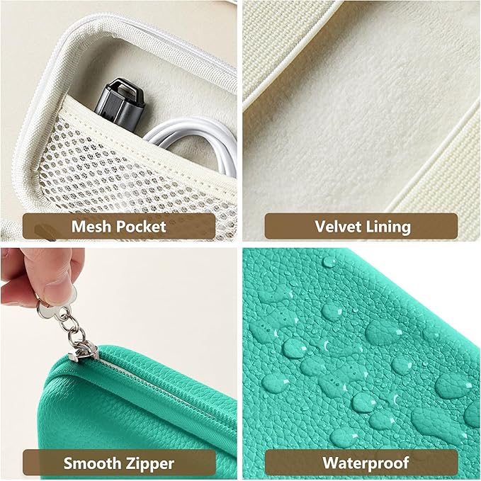 Digital Camera Case for CAMKORY, KODAK PIXPRO FZ45/FZ55, Canon IXUS 285 HS, Lecran, Small Travel Compact Camera Holder with Mesh Pocket for Accessories SD Card (Peacock Green)