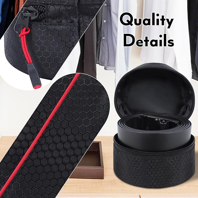 Belt Organizer Case,Travel Belt Storage Holder for Closet Drawer,Display Case for Belts,Ties,Portable Container Storage Holder,Height 3.9inch(Bag Only)