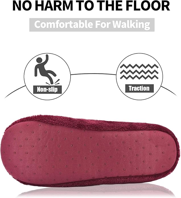 DICUIRD Women's Ballerina Slippers Lightweight House Slippers with Stretchable Heel Design