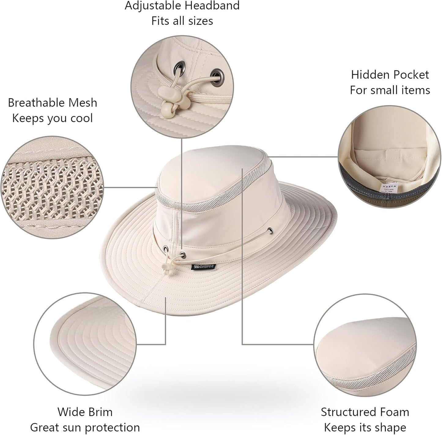 Cimarron Wide Brim Safari Sun Hat for Women & Men – UPF 50+ Outdoor Fishing Hat | Hiking, Running Travel Sun Protection Hat