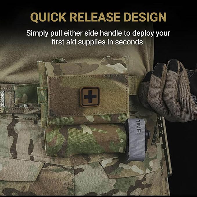 UniPro BP-80-A Small Quick First Aid Kit Pouch MC, 5.5"x3.9"x0.8", MOLLE Compatible, Lightweight & Portable IFAK Pouch for Emergency