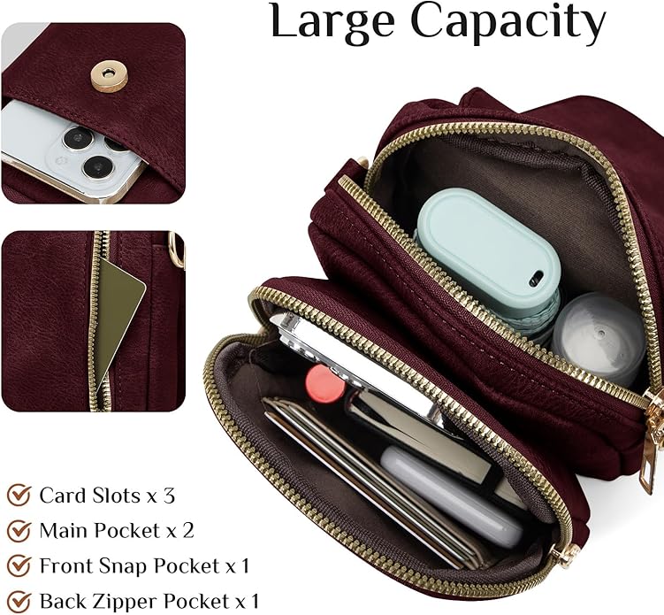 Fashion Small Crossbody Bags for Women Trendy Designer Cell Phone Purses Wallets with Card Holder Anti Theft Travel