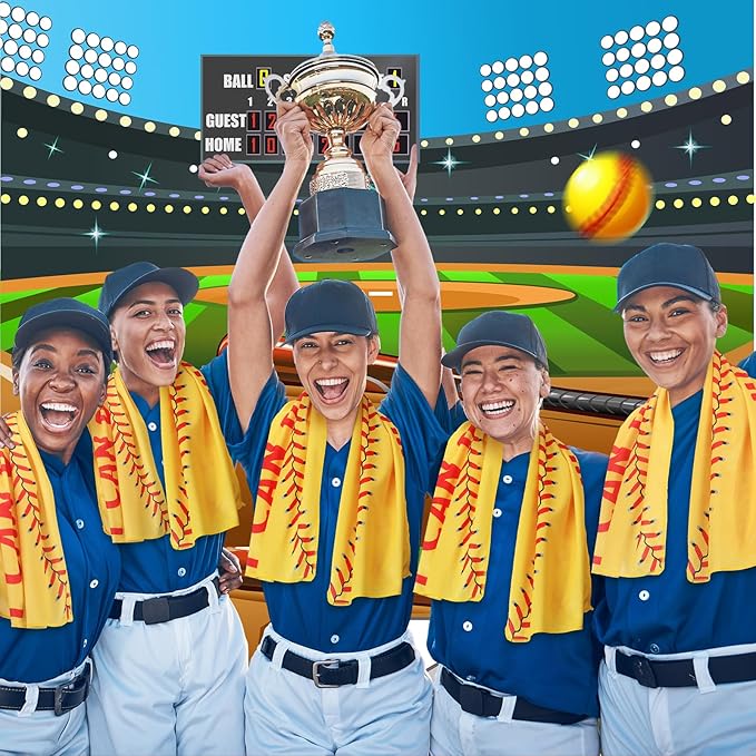 20 Pcs Softball Cooling Towel Softball Team Gifts Favors for Men Bible Verse I Can Do All Things Workout Sweat Rags for Neck and Face Microfiber Towel for Gym, Camping, Outdoor Sport