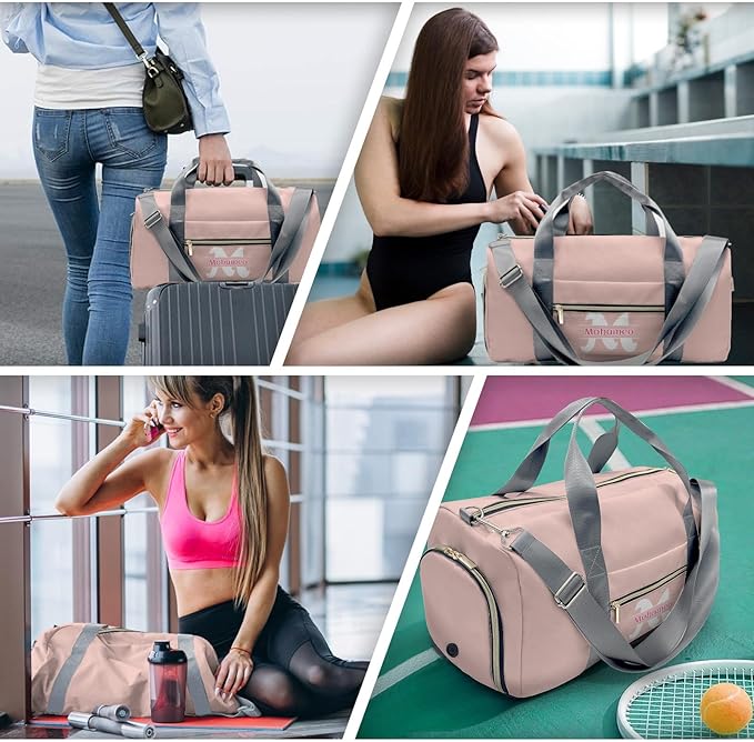 Personalized Tactical Gym Bag For Men，Custom Travel Duffel Bag with Name，Sports Workout Travel Bag with Shoes Compartment-Pink letters
