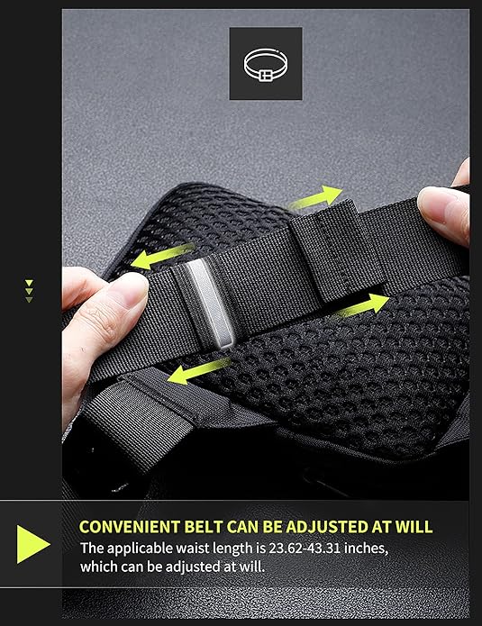 Peicees Mini Anti Theft Crossbody Sling Bag Small Chest Bag Dual Pocket Water Resistant Fanny Pack Running Phone Holder