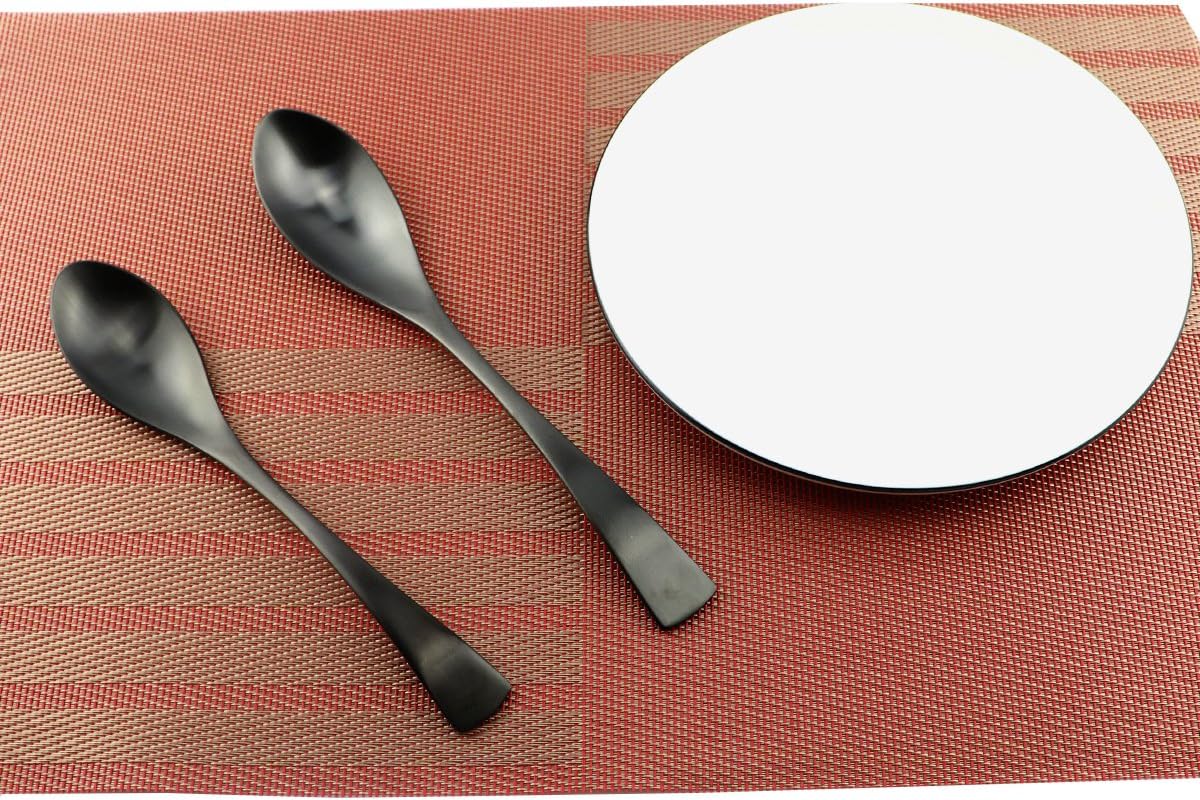 6-Piece Flatware Set,Extra Thick Heavy Duty - 18/10 Stainless Steel Cutlery Sets,High Matte Finish Black Flatware Sets Service for 1,Multipurpose Use for Home,Kitchen,Tableware Utensil Sets