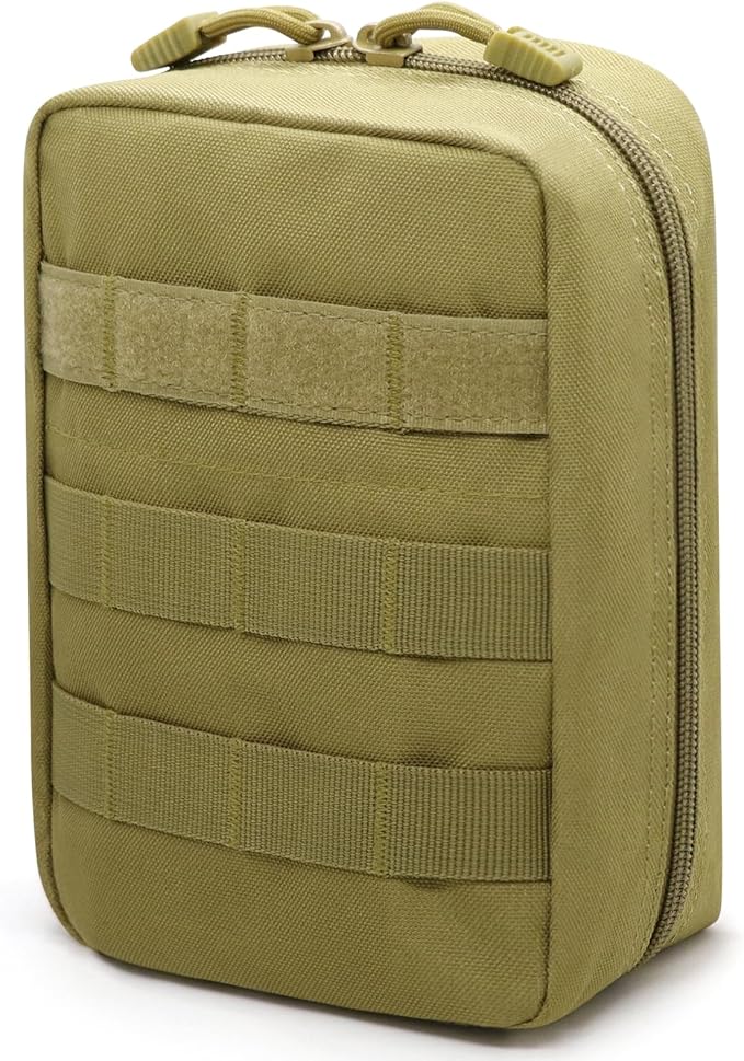 Qavctw Tactical Pouch Utility Organizer Molle Pouches EMT Ifak Medical First Aid Kit Utility Pouch with Two Zippers for Outdoor Tactical Survival Bag