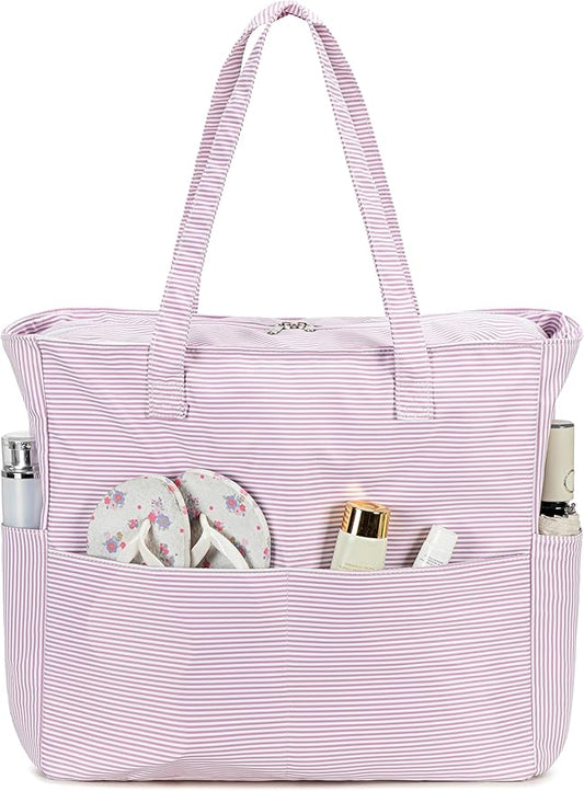 Bluboon Waterproof Beach Tote Pool Bags for Women Ladies Extra Large Carry On Bag With Wet Compartment for Weekender Travel