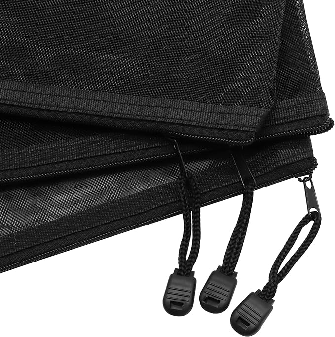 6 Pack Black Nylon Mesh Cosmetic Bags, Durable Zipper Pouches for Travel, Organizers for Purse, Diaper Bag, and Toiletries(Includes 3 A5 and 3 A6 Sizes)