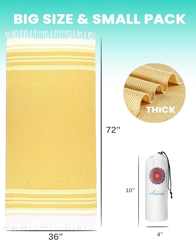 Antfuny 6 Packs Turkish Beach Towels Oversized Swim Set Bulk Quick Dry Bath Pool XL Big Blanket Adult Travel Essentials Cruise Accessories Sand Free Extra Large Must Have Clearance Vacation Stuff