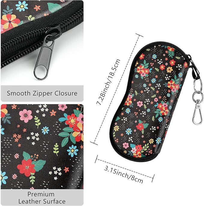 MoKo Sunglasses Soft Case Ultra Light Neoprene Zipper Eyeglass Case for Men Women