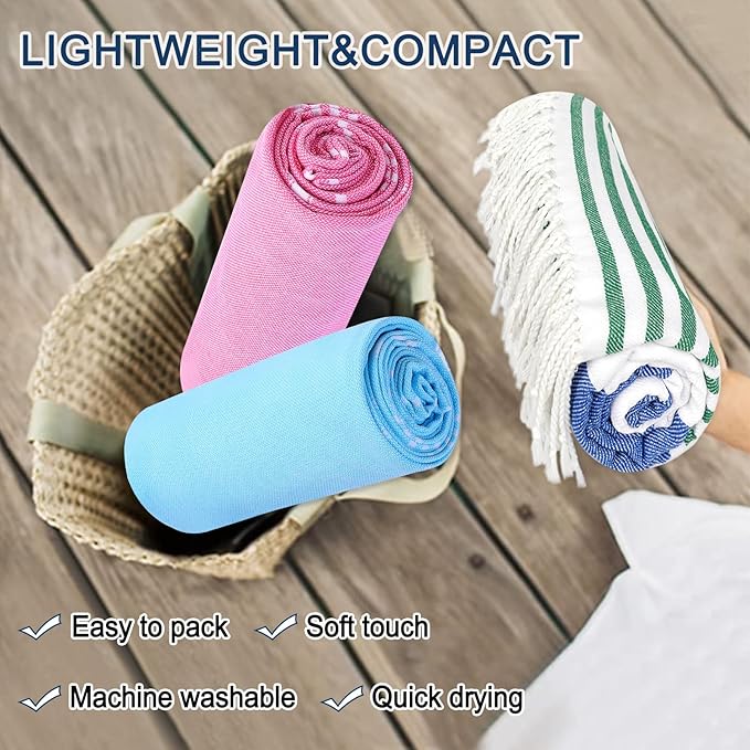 Beach Towel 2 Pack,Sand Free Beach Towels Oversized 39 x 72,Turkish Beach Towel Quick Dry Towel,Lightweight Pool Towels for Adults Travel Towel,Cool Beach Accessories Super Absorbent Towels