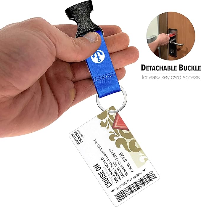 Cruise On Cruise Lanyard for Ship Cards – 2-Pack Retractable Badge & Waterproof Key Card Holder for Ship Cards – Cruise Essentials 2025-2026, Perfect for Travel & Vacation (Blue Anchor)