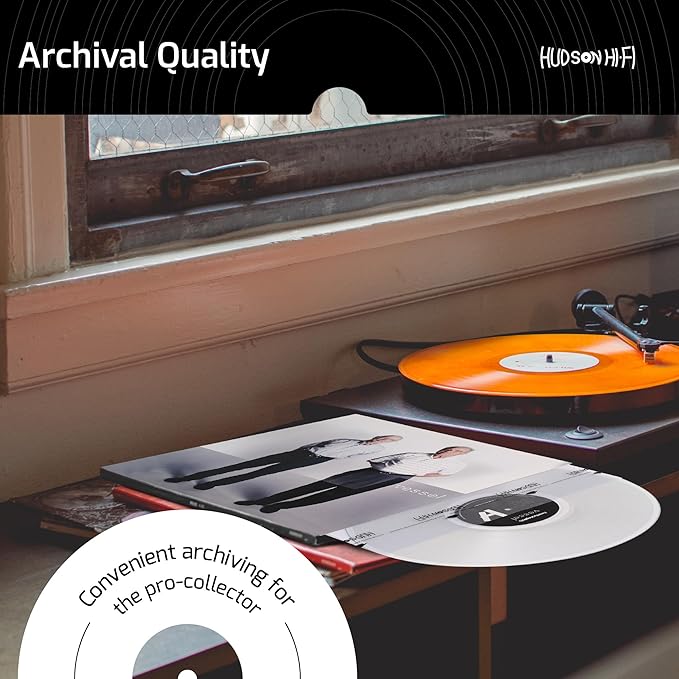 Hudson Hi-Fi Anti-Static Vinyl Record Sleeves - Durable Clear Disc Sleeves- Protect Your LP Albums from Scratches, Dust & Dirt - Acid-Free Rice Paper Disc Covers, 250x Inner Sleeves