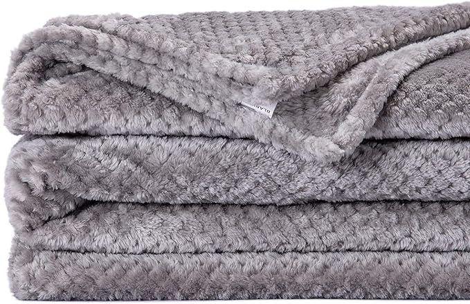 Fuzzy Throw Blanket, Plush Fleece Blankets for Adults, Toddler, Boys and Girls, Warm Soft Blankets and Throws for Bed, Couch, Sofa, Travel and Outdoor, Camping (Full Twin(70"x80"), XL2-Flint Gray)