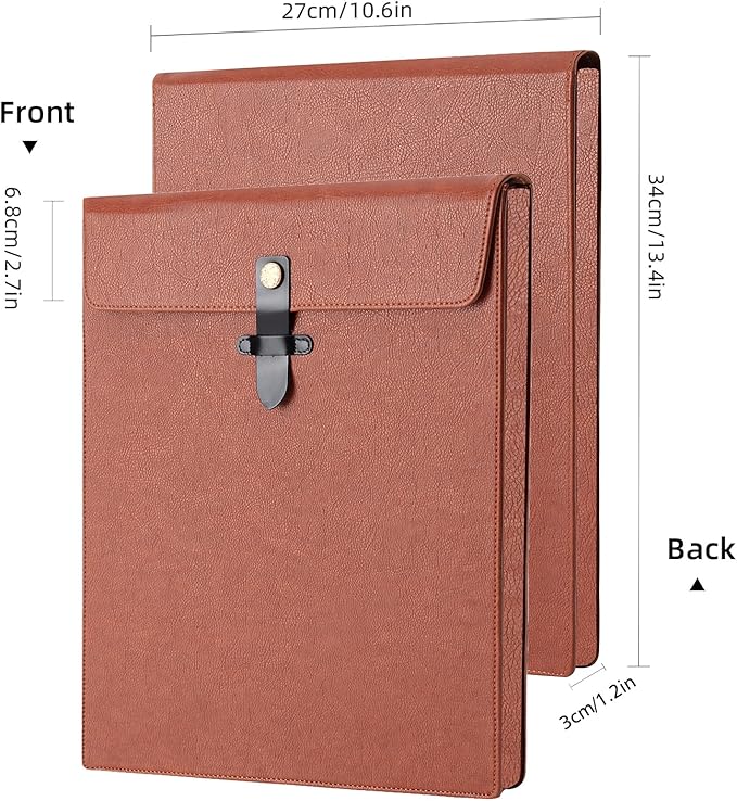 Black PU Leather Thick File Folder, Snap Closure File Organizer, Thickened Important Document Folder, Document Organizer, Laptop Sleeve Notebook Case, A4 Envelopes Filing Folder
