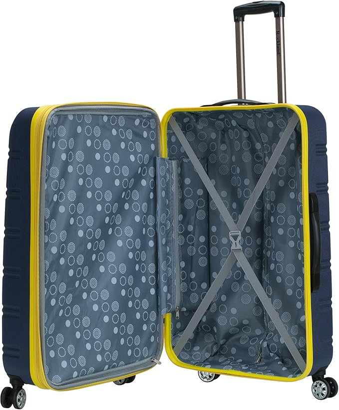 Rockland Melbourne Hardside Expandable Spinner Wheel Luggage, Navy, 3-Piece Set (20/24/28)