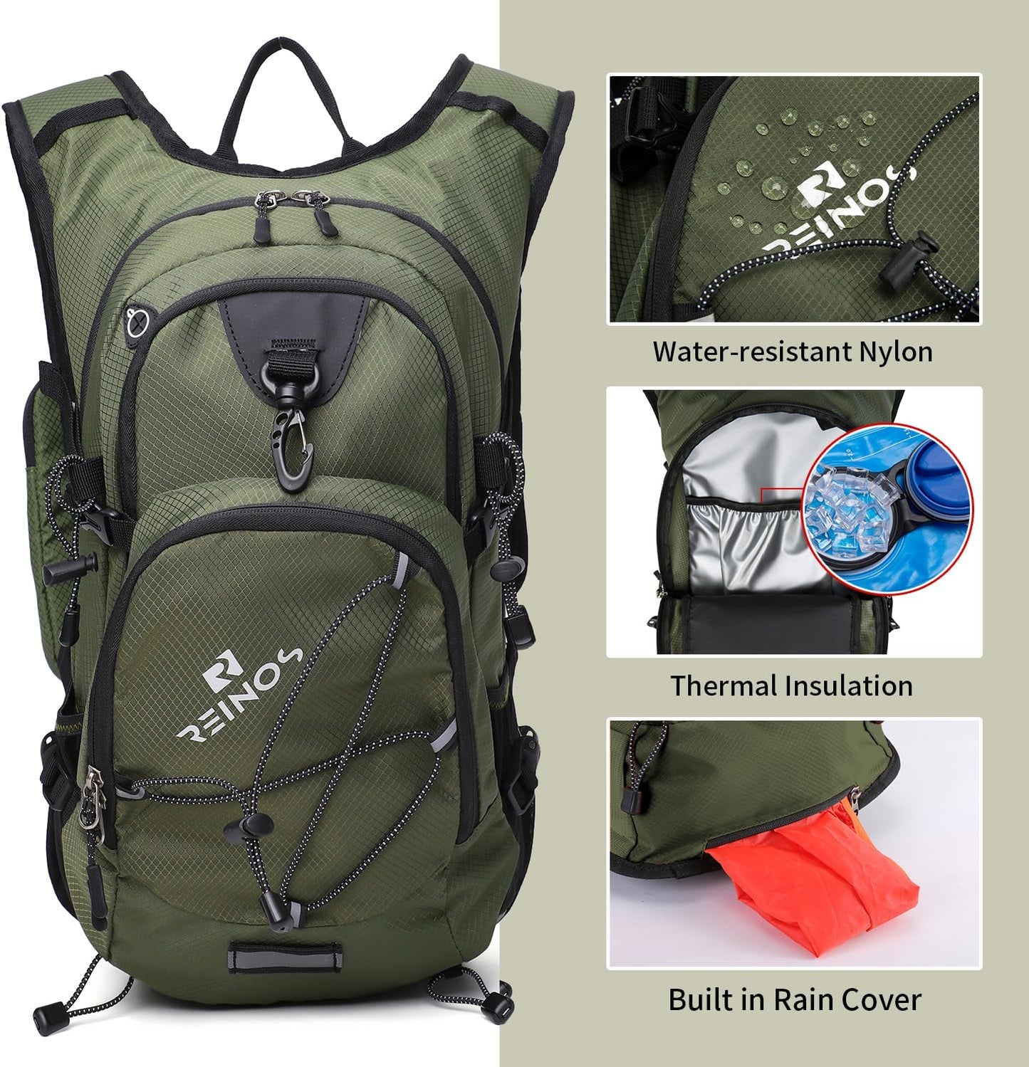Hydration Backpack Pack with 2L Water Bladder 18L Hiking Backpack Women Men Lightweight Hydropack Insulated Daypack for Biking, Running, Festival