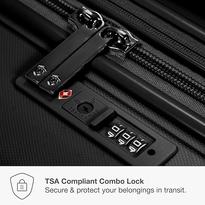 Traveler's Choice Pagosa Hardshell Expandable Luggage with Spinner Wheels, Black, 2-Piece Set (22/26)