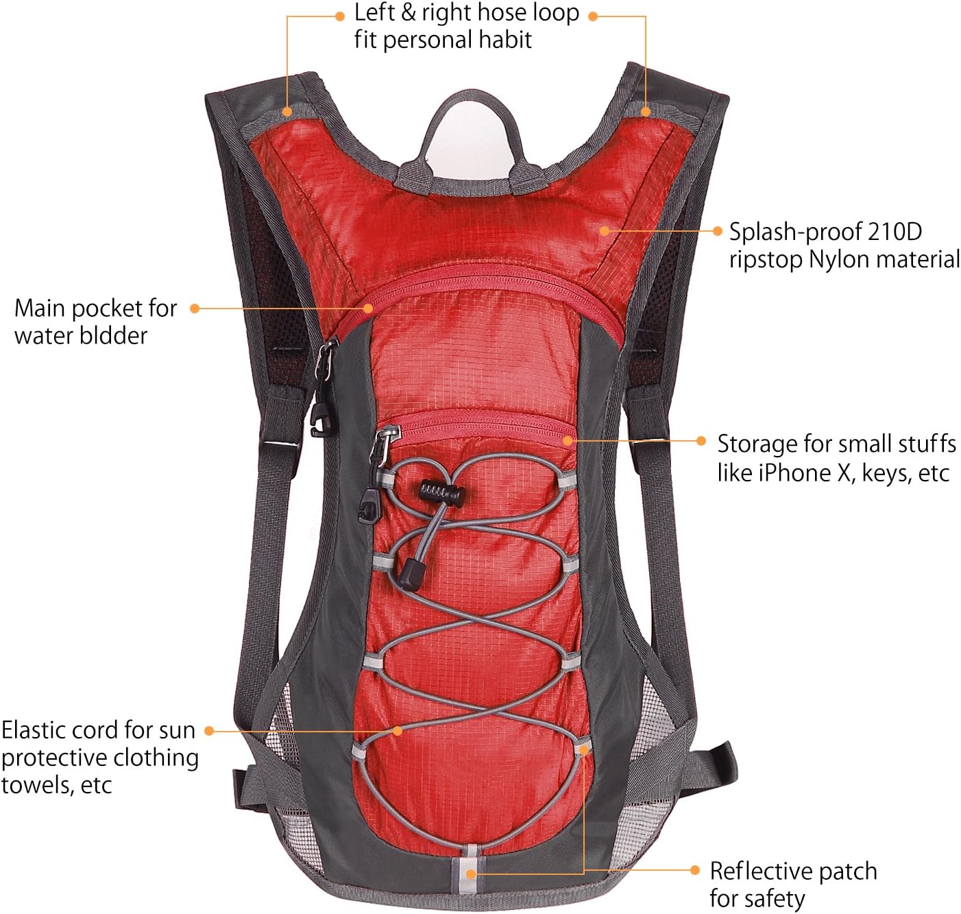 Unigear Hydration Pack Backpack with 70 oz 2L Water Bladder for Running, Hiking, Cycling, Climbing, Camping, Biking