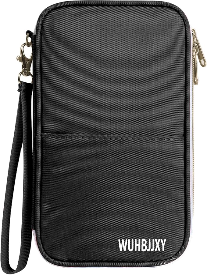 Multifunctional, Practical, RFID Family Passport holder, Travel wallet (Black), Travel document manager, Passport Bag, Three-layer Design, Multiple Pockets，Big Storage