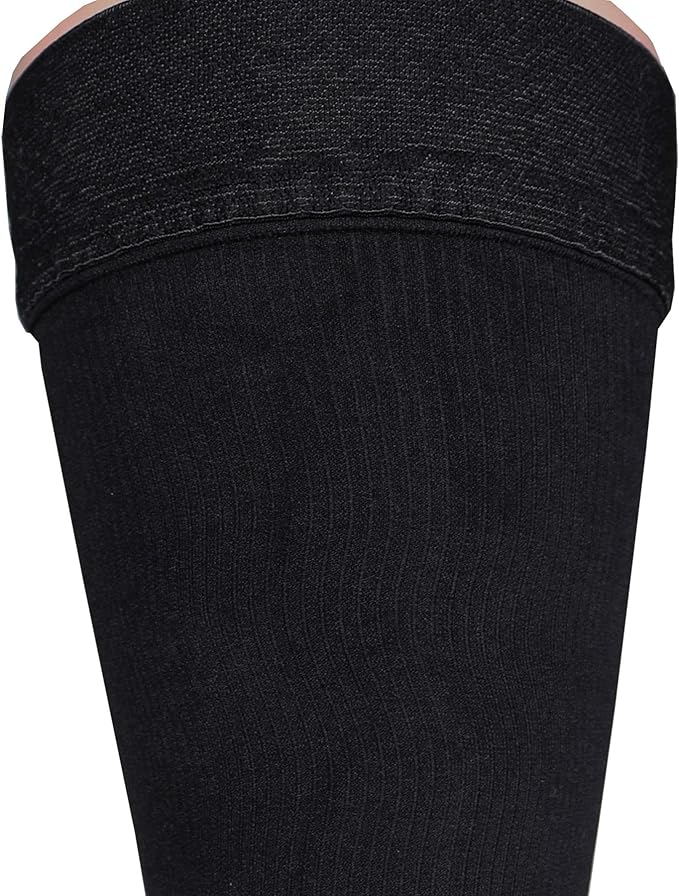 Truform Compression Socks, 20-30 mmHg, Men's Dress Socks, Thigh High Over Knee Length, Black, Small