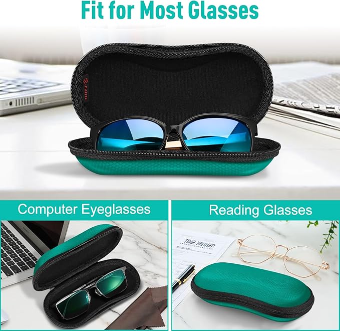 FINTIE Sunglasses Case, Hard EVA Shell Shockproof Sport Glasses Case with Metal Carabiner Travel Zipper Eyeglasses Holder