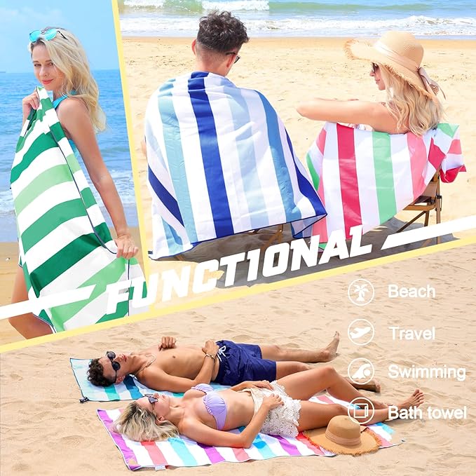 Exclusivo Mezcla Microfiber Quick Dry Beach Towel, Large Lightweight Sandfree Pool Towel for Swimming Camping Travel with Bag (Forest Green, 30x60 Inches)