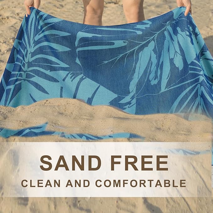 Coconut Trees Turkish Beach Towels Travel Vacation Essentials Quick Dry Sand Free Oversized Bath Pool Swim Towel Extra Large XL Blanket Adult Cruise Accessories Must Haves Clearance Stuff Necessities