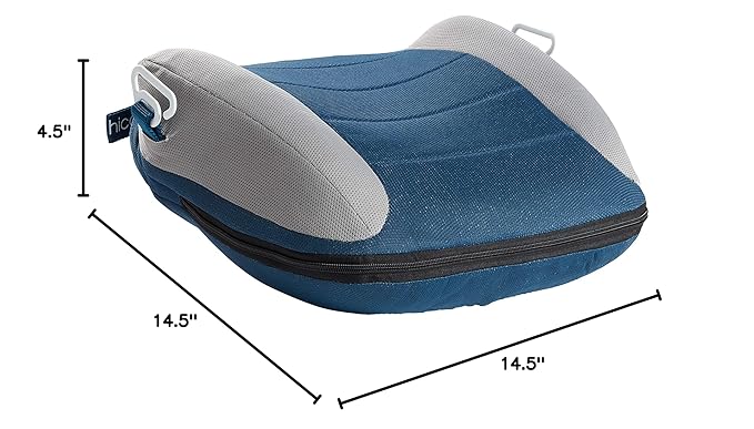 Hiccapop UberBoost Inflatable Booster Car Seat | Travel Booster Car Seat | Portable Booster Seat for Toddlers, Kids, Child (Navy/Gray)