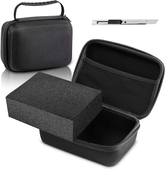 EVA Hard Case with Customizable Foam Protective EVA Carrying Case Shockproof Outdoor for Camera, Digital Products, Electronic Instruments with Knife(Black,7.8 x 6.3 x 3.5 Inch)