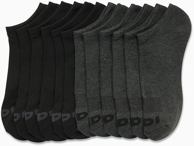 AND1 Mens No Show Socks - 12 Pack Performance Stretch Athletic Compression Socks for Men - Sports Low Cut Socks (6-12.5)