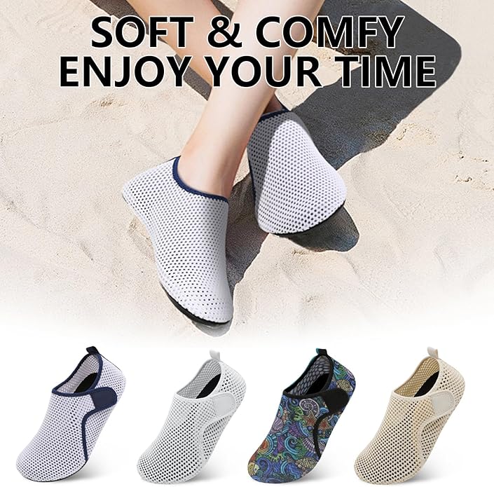 Scurtain Barefoot Water Shoes for Women Men Beach Swim Aqua Socks Summer Quick-Dry Sandals Slippers