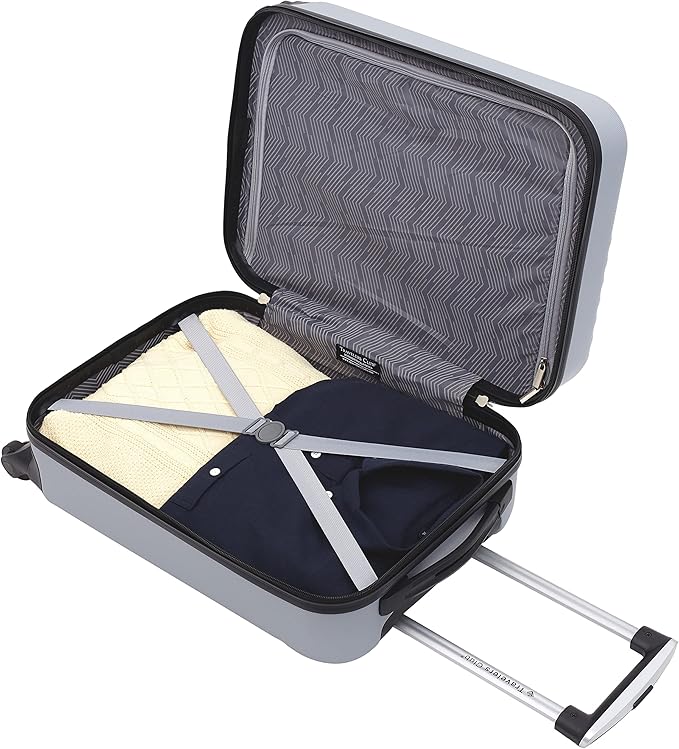 Travelers Club Cosmo Luggage, Silver-2 Piece Set (28"/20")