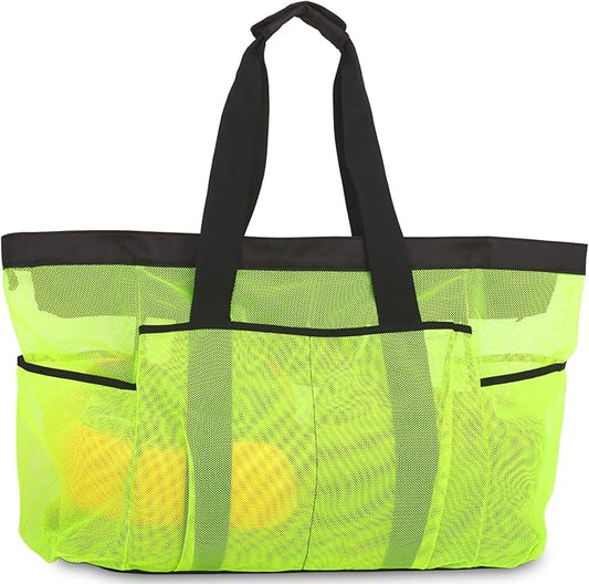 Extra Large Beach Bag Mesh Tote with Zipper and Pockets Ideal for Your Family Cruise/Beach Vacation Essentials | Extra Large, with Zipper, and Pockets