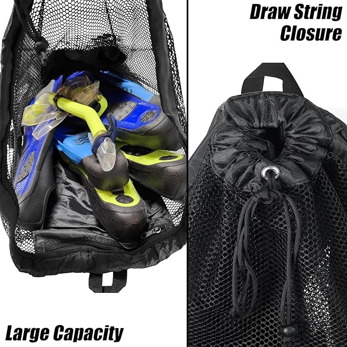 Luwint Large Mesh Dive Bag Scuba Gear Backpack Foldable Bag for Snorkeling Diving, Water Sports, Beach, Duffle Gym Bag