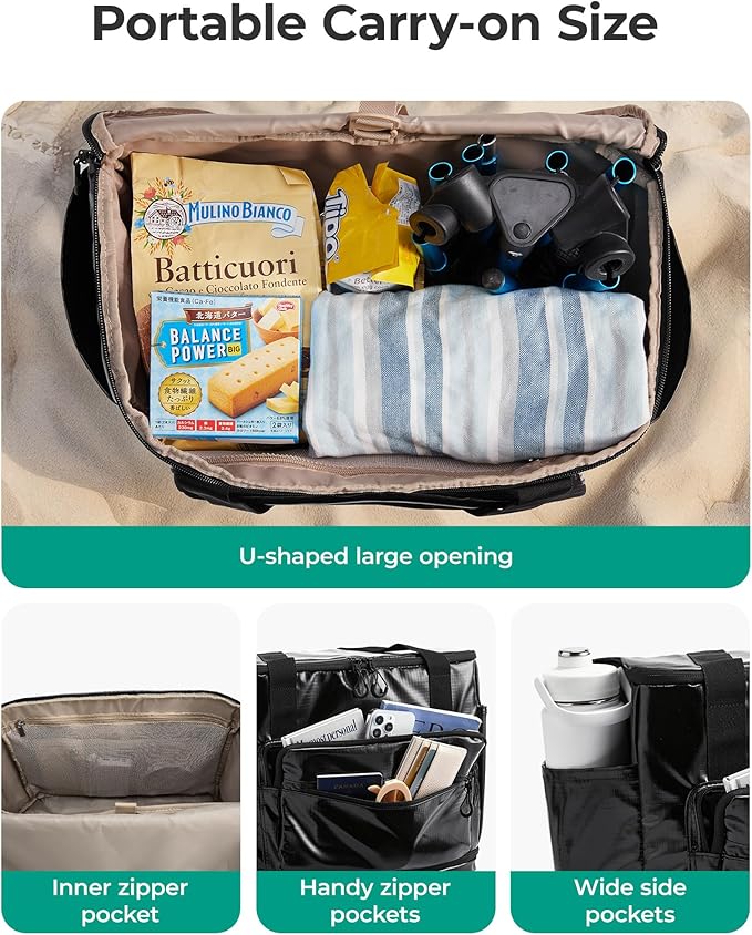 BAGSMART Rolling Duffle Bag with Wheels, Travel Duffel Luggage Bag for Women, Water Repellent Heavy Duty for Travel Camp, Grey, Medium, 48L