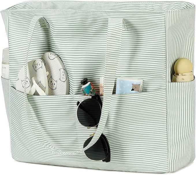 Bluboon Beach Bags for Women, Large Waterproof Tote Bag With Wet Compartment for Pool Weekender Travel Gym