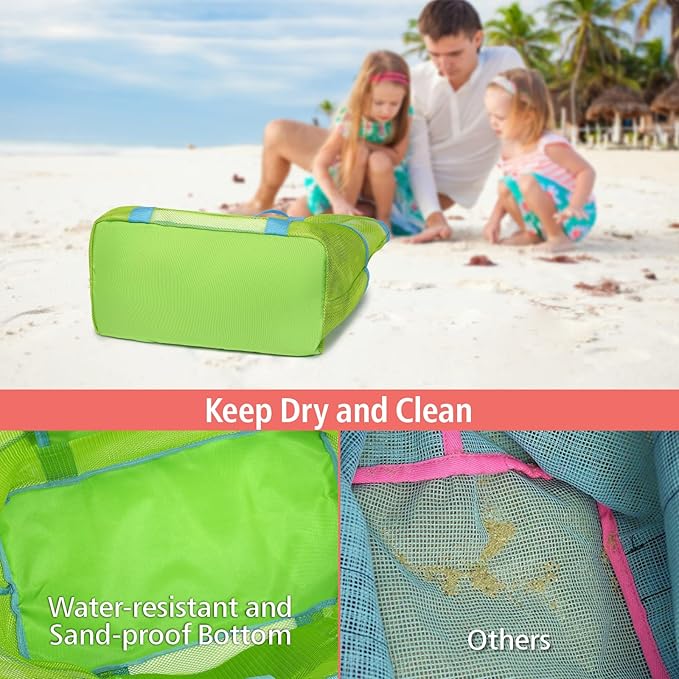 F-color Mesh Beach Bag Family - Large Tote Bag for Cruise Pool Toys Beach Vacation Essentials
